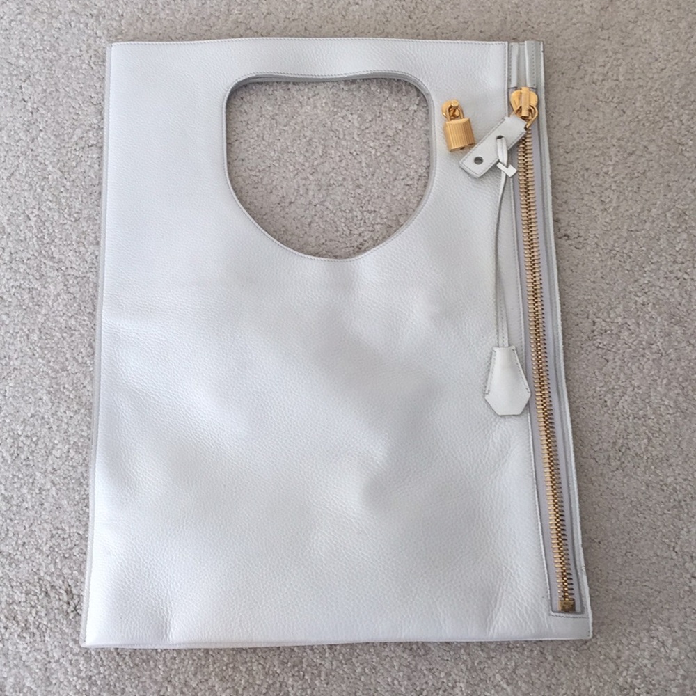 White leather Tom Ford Alix bag